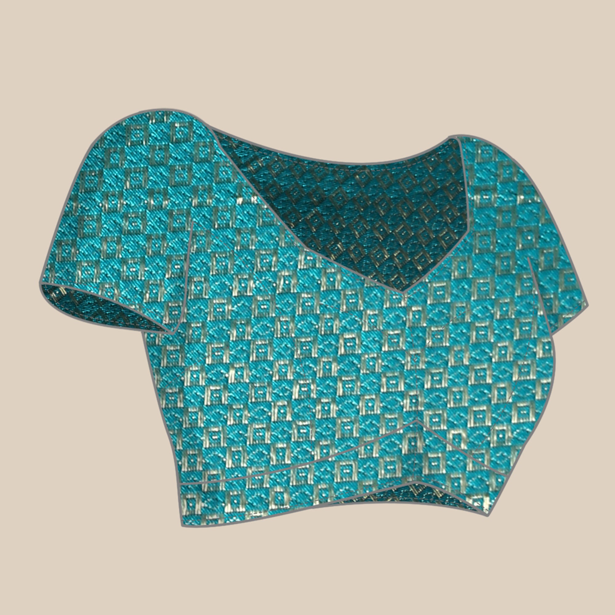 Blue Foil Printed With Swarovski Vichitra Silk Saree