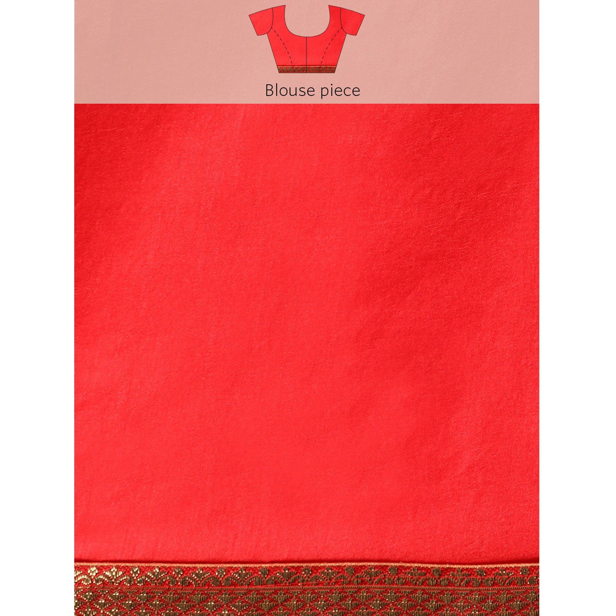 Red Solid Vichitra Silk Saree With Fancy Border