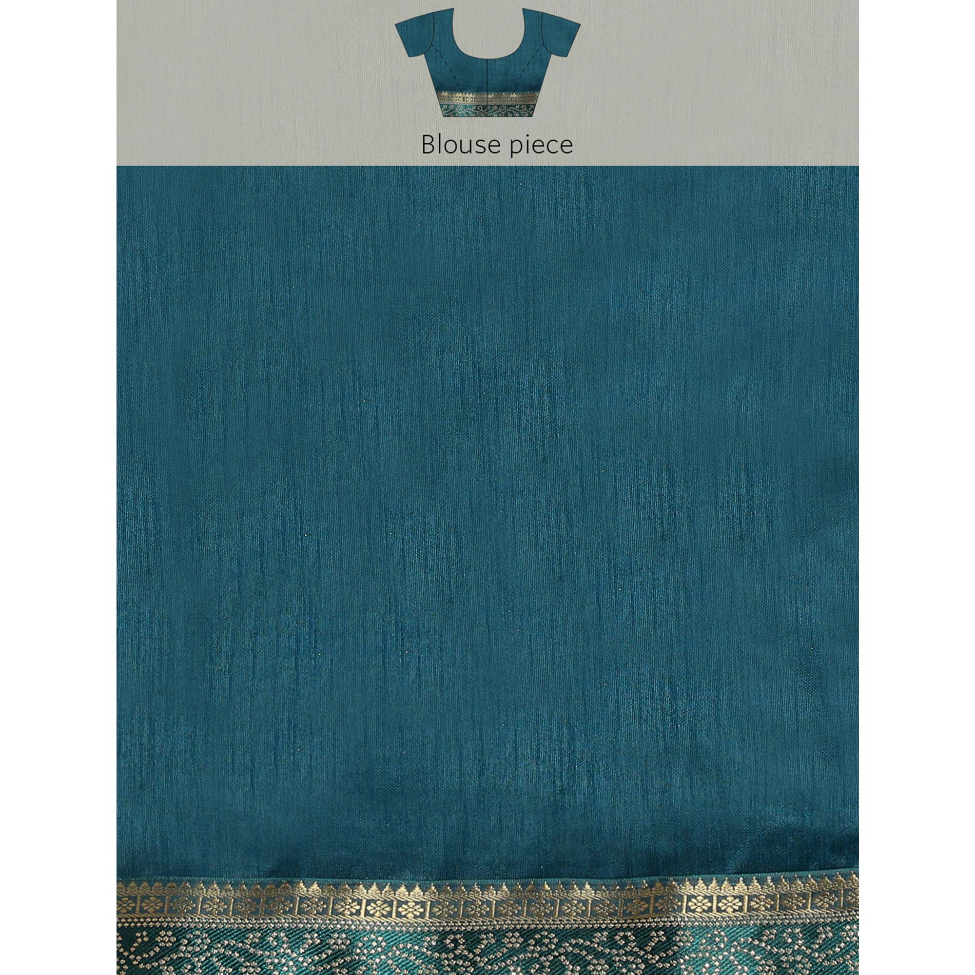 Blue Floral Foil Printed Shimmer Saree