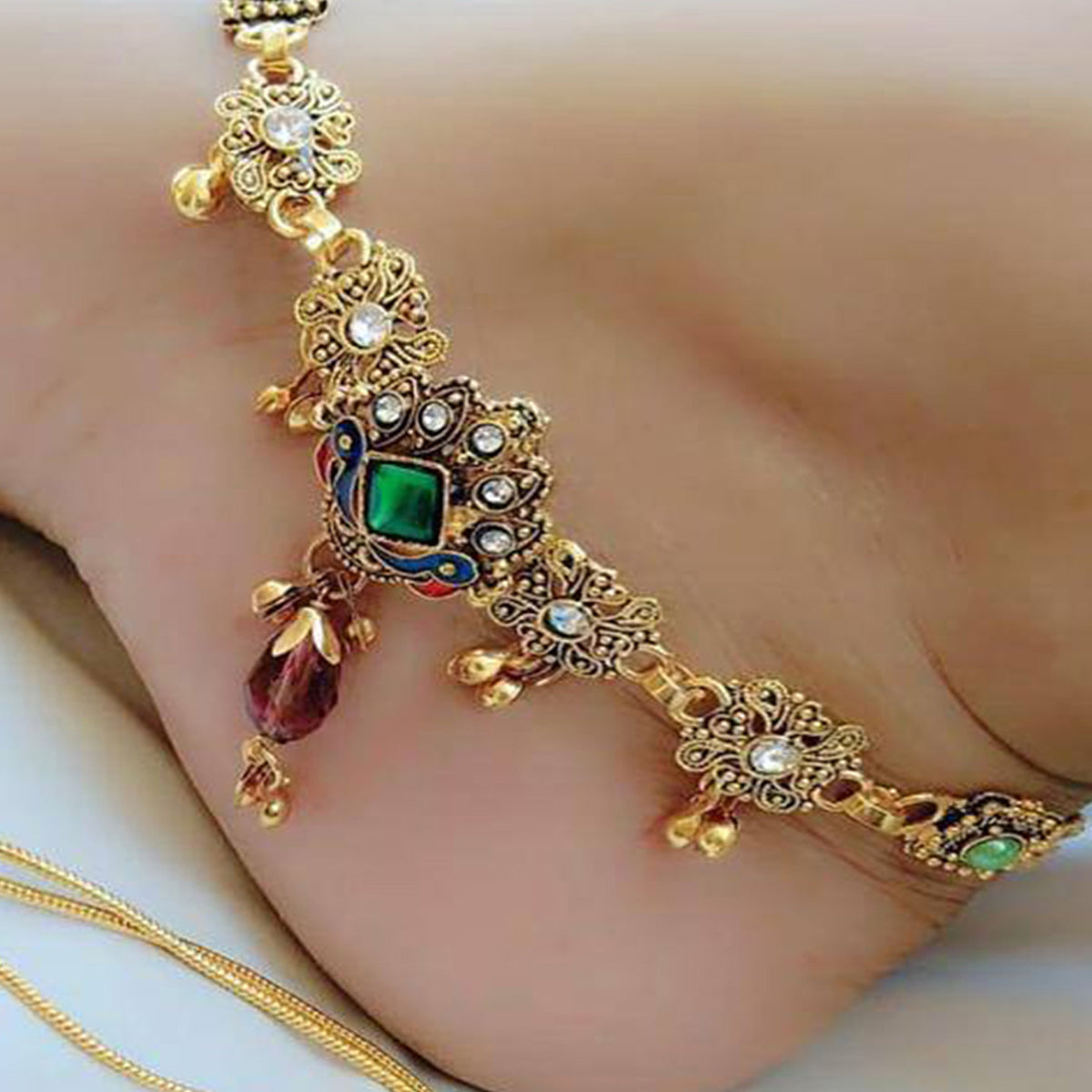 Oxodized Multi Strand Anklets for women