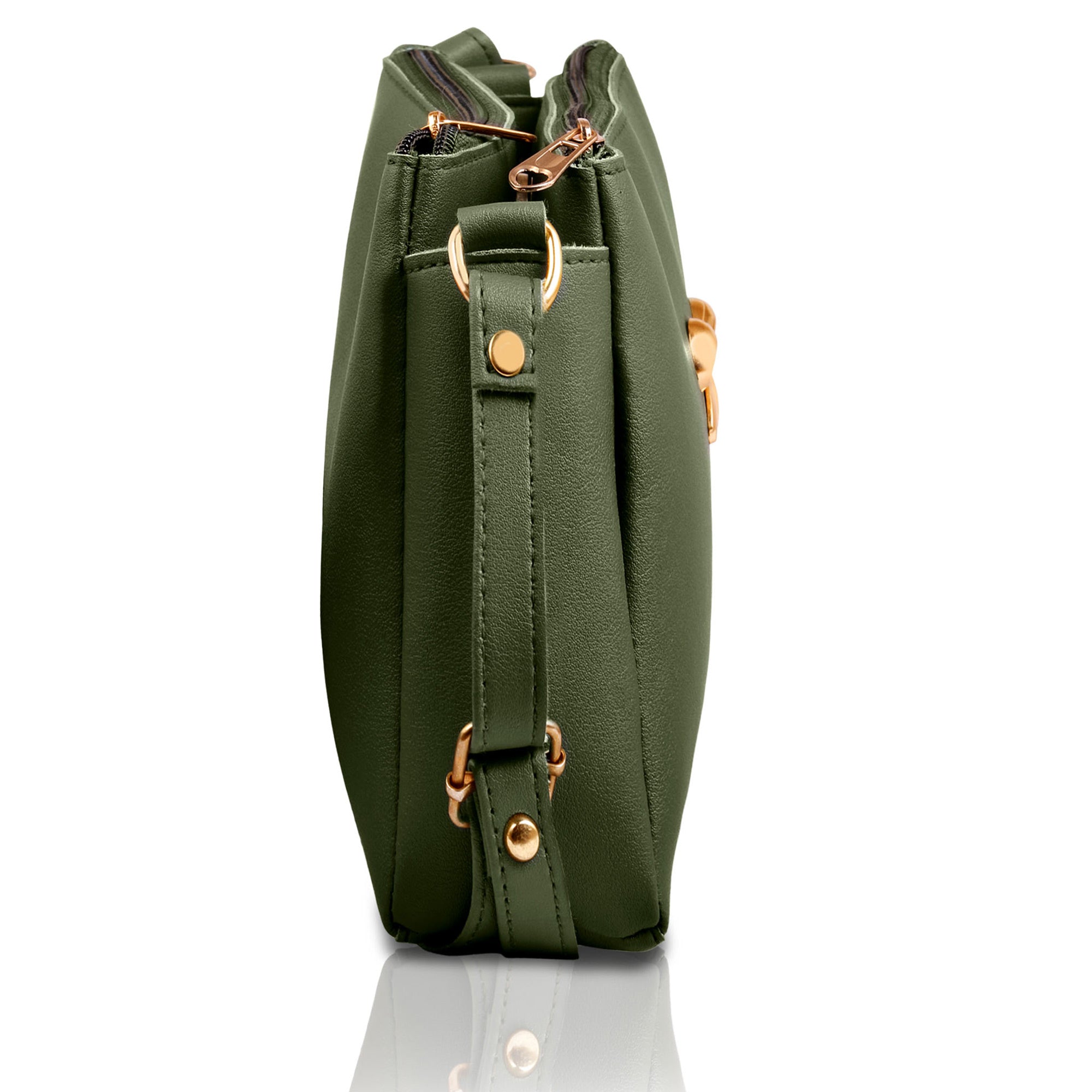 TMN - Women Green Vegan Leather Sling Bag