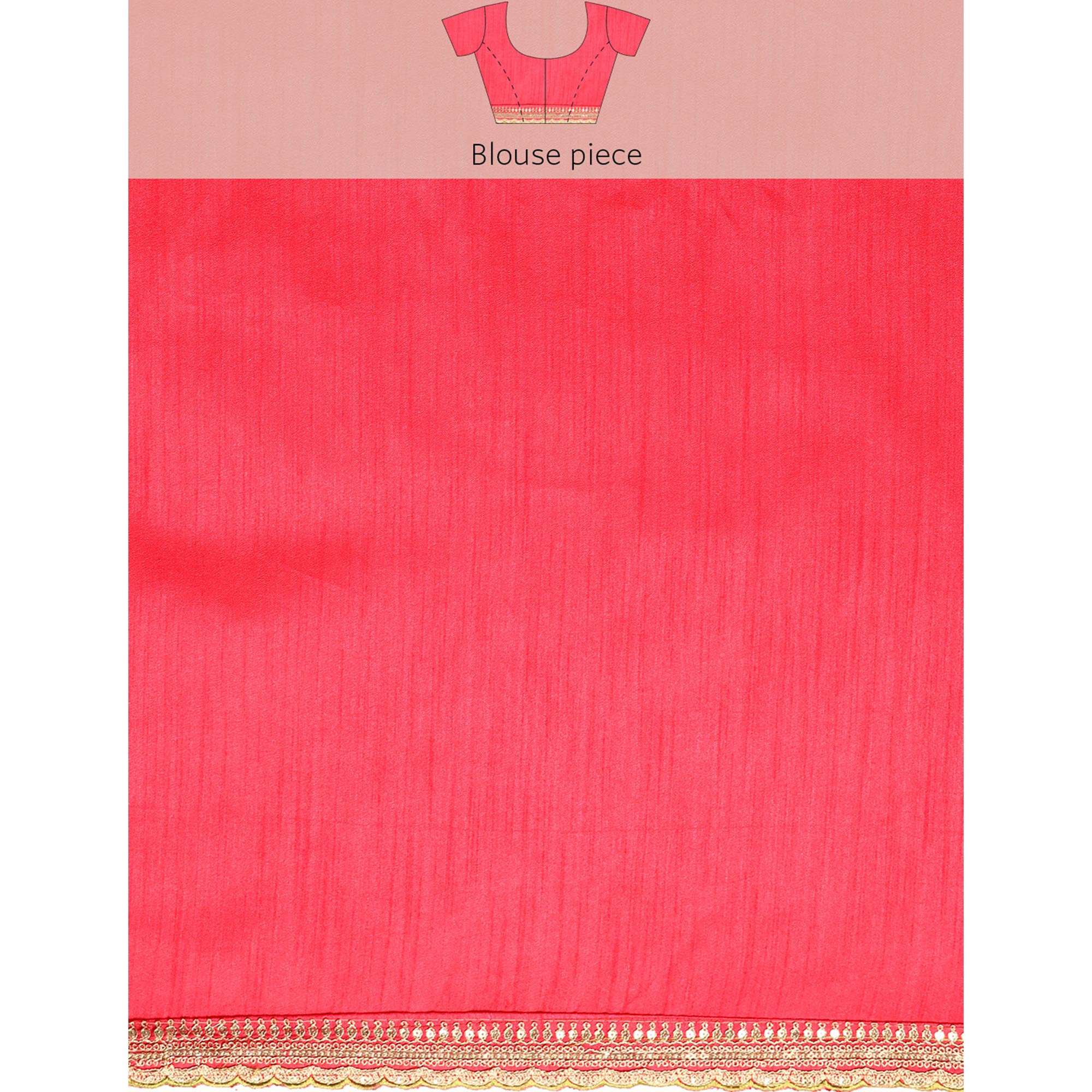 Pink Foil Printed With Embroidered Border Chiffon Saree