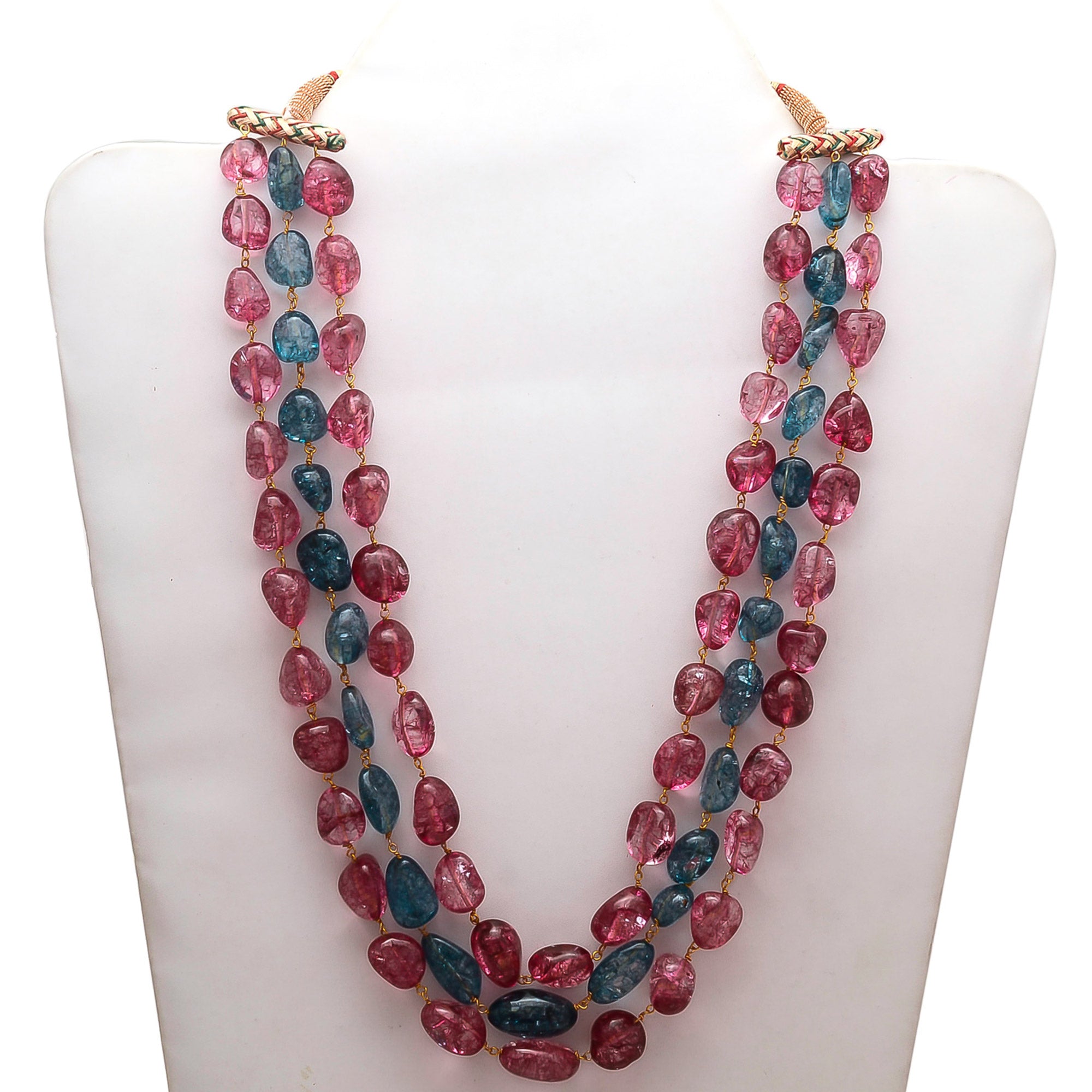 Red And Blue Un-Shaped Stones Mala