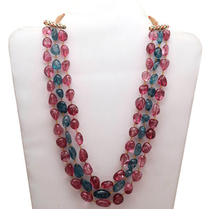 Red And Blue Un-Shaped Stones Mala