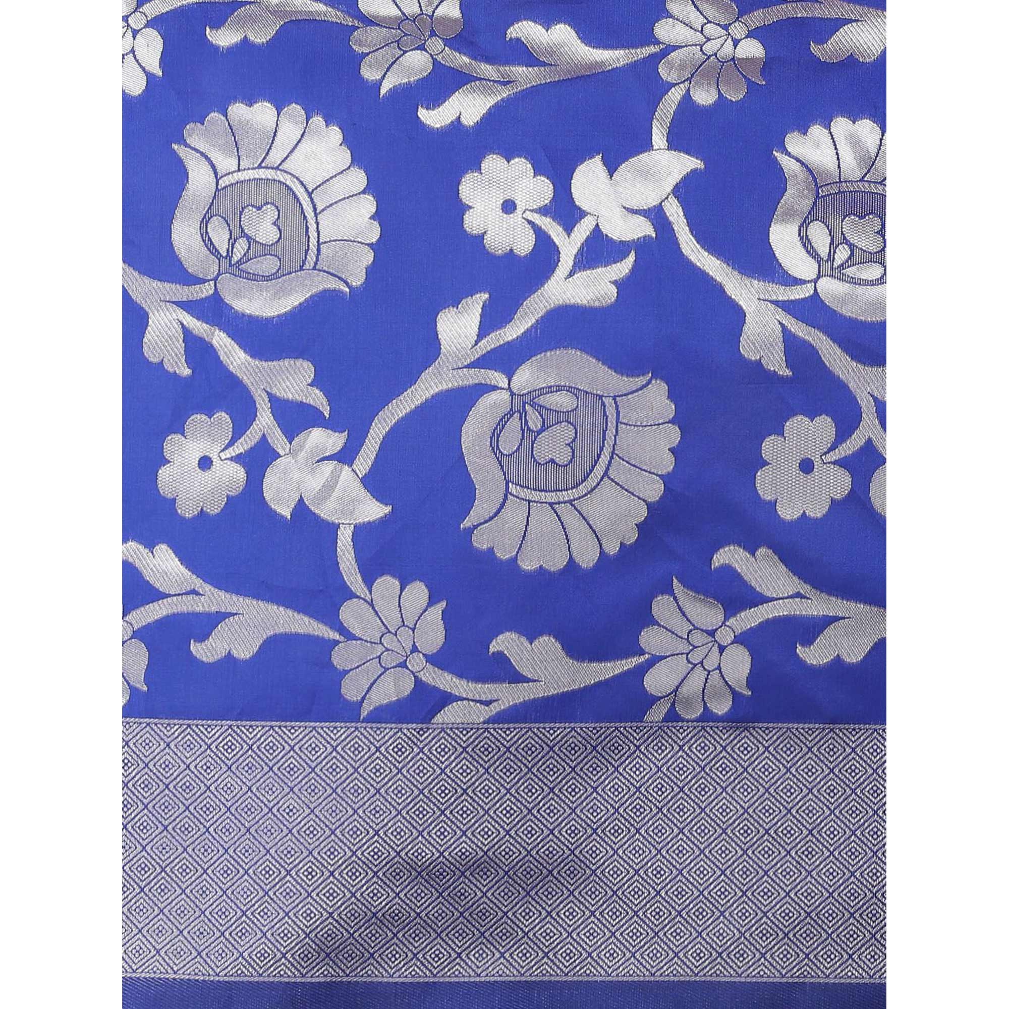 Blue Woven Banarasi Silk Saree