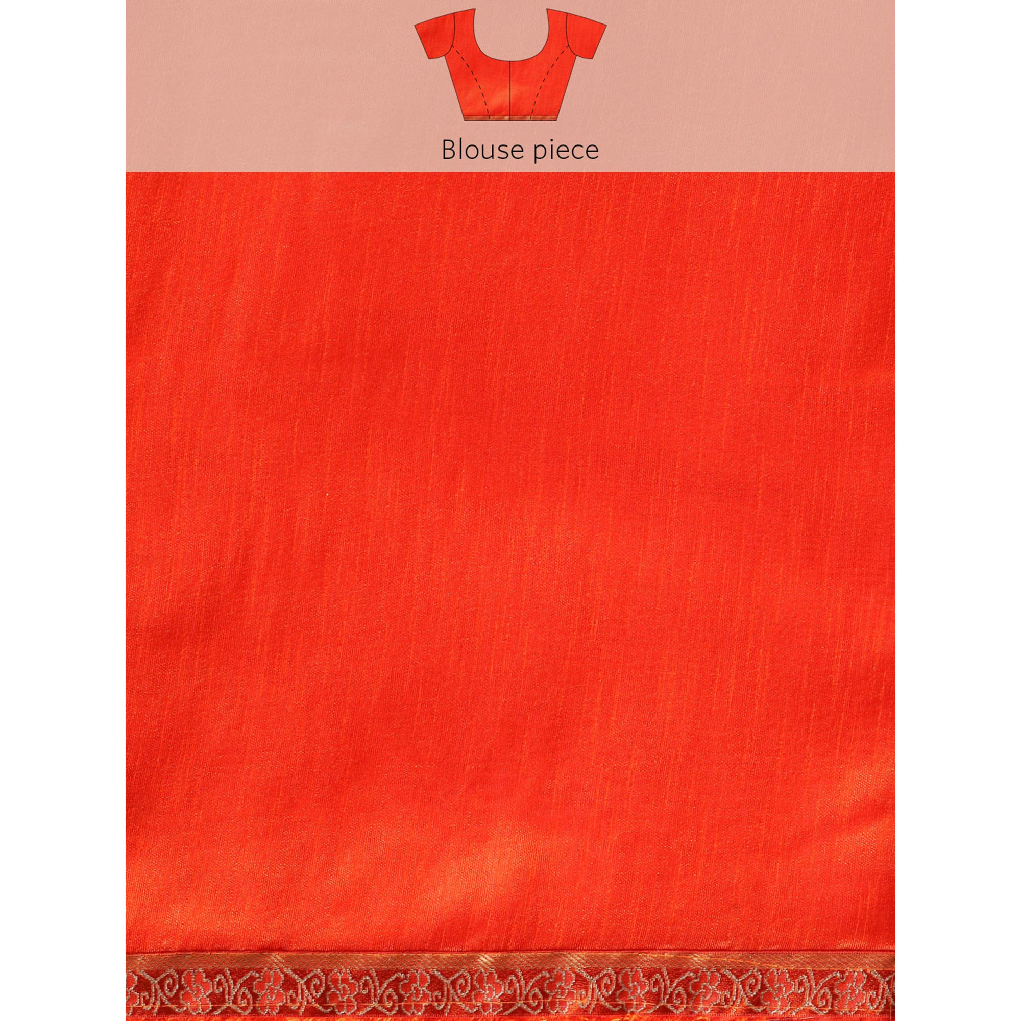 Orange Floral Foil Printed Zomato Saree