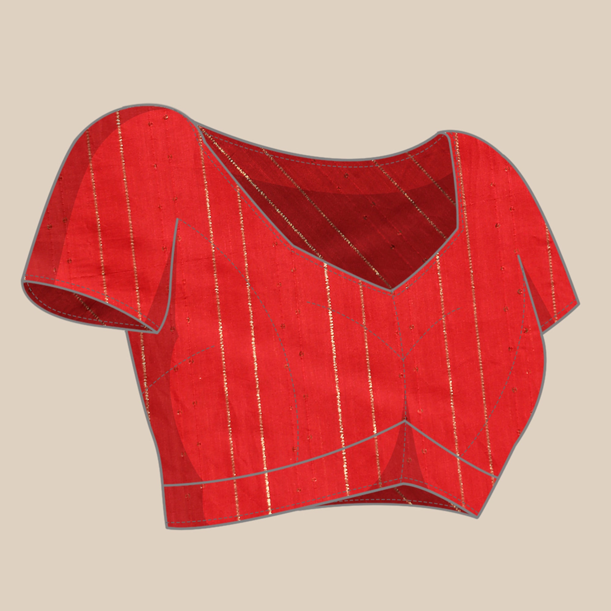 Red Foil Printed With Swarovski Zomato Silk Saree