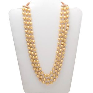 Cream Three Line Pearl Necklace