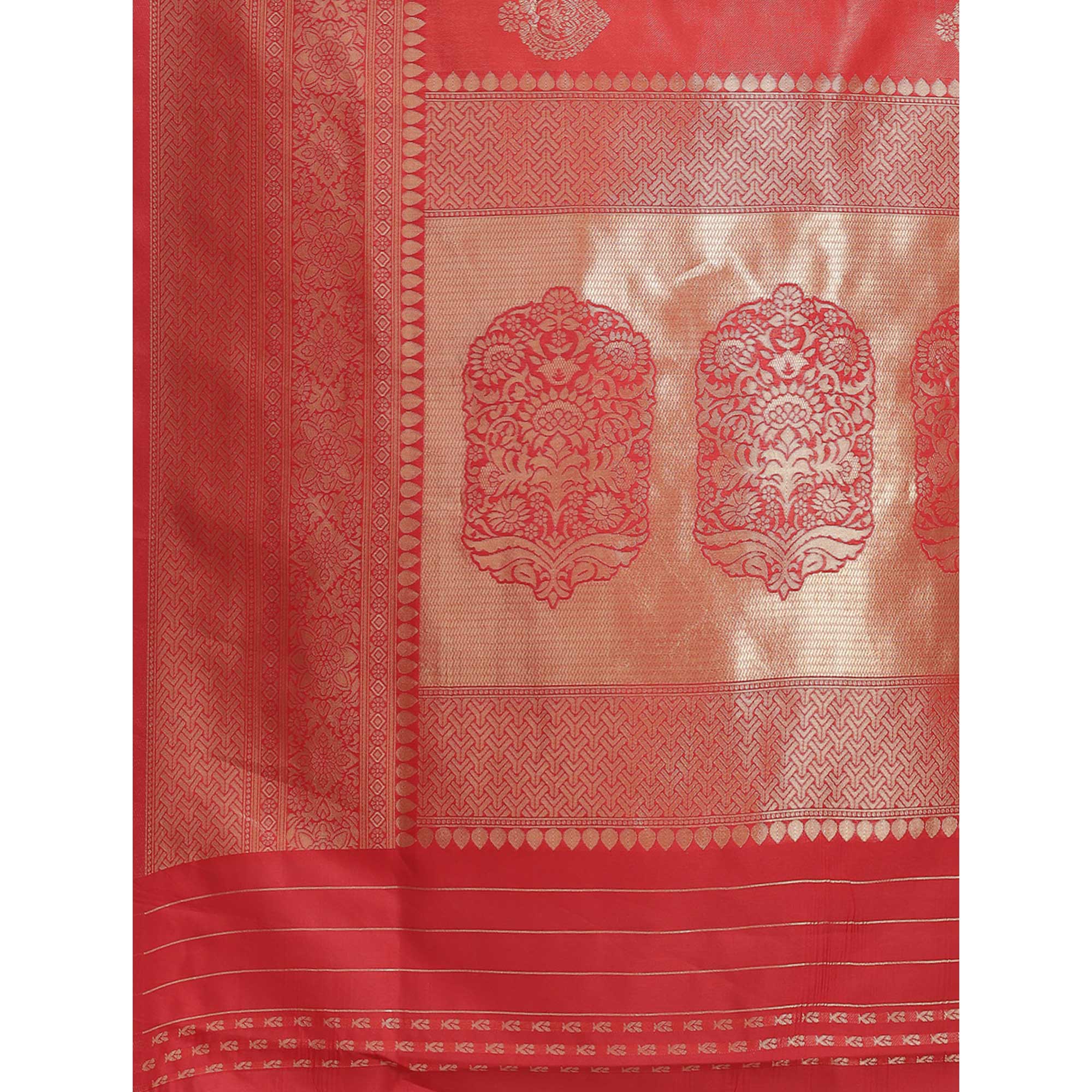 Red Woven Banarasi Silk Saree