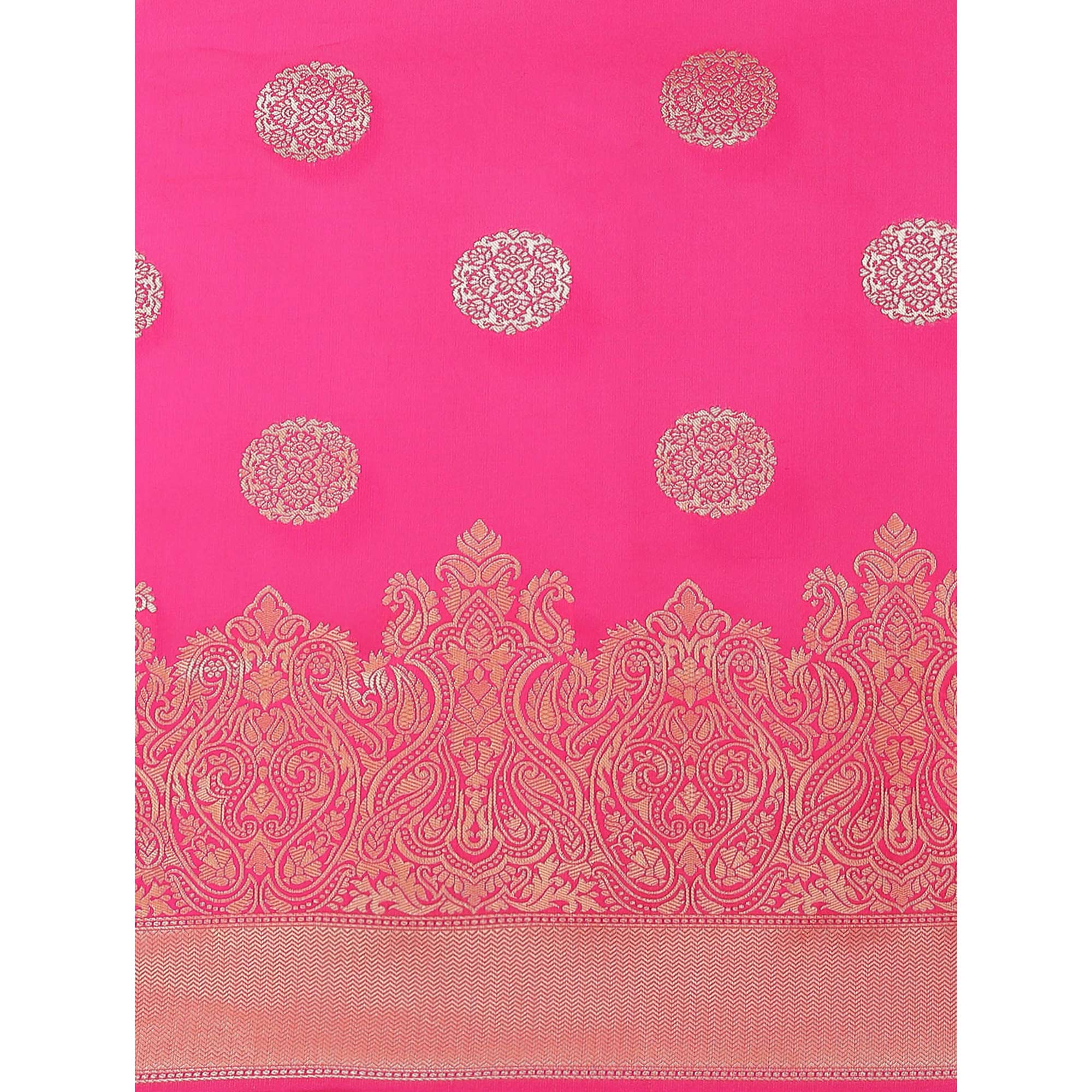 Pink Woven Banarasi Silk Saree