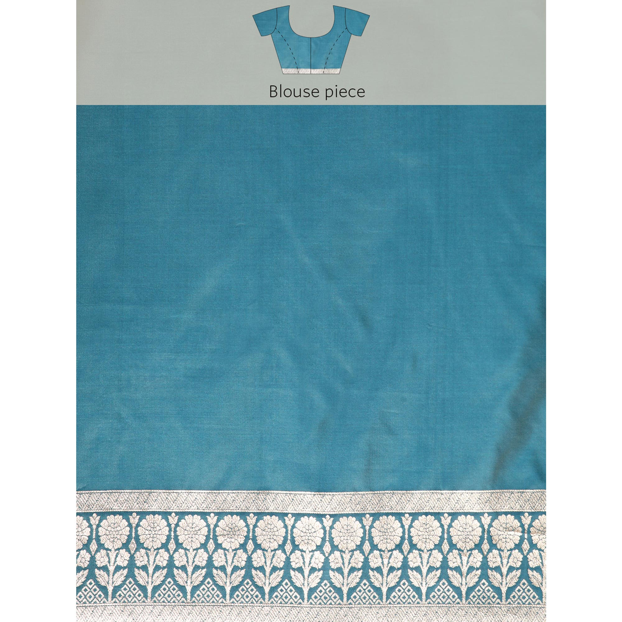 Grey Floral Woven Organza Silk Saree With Tassels