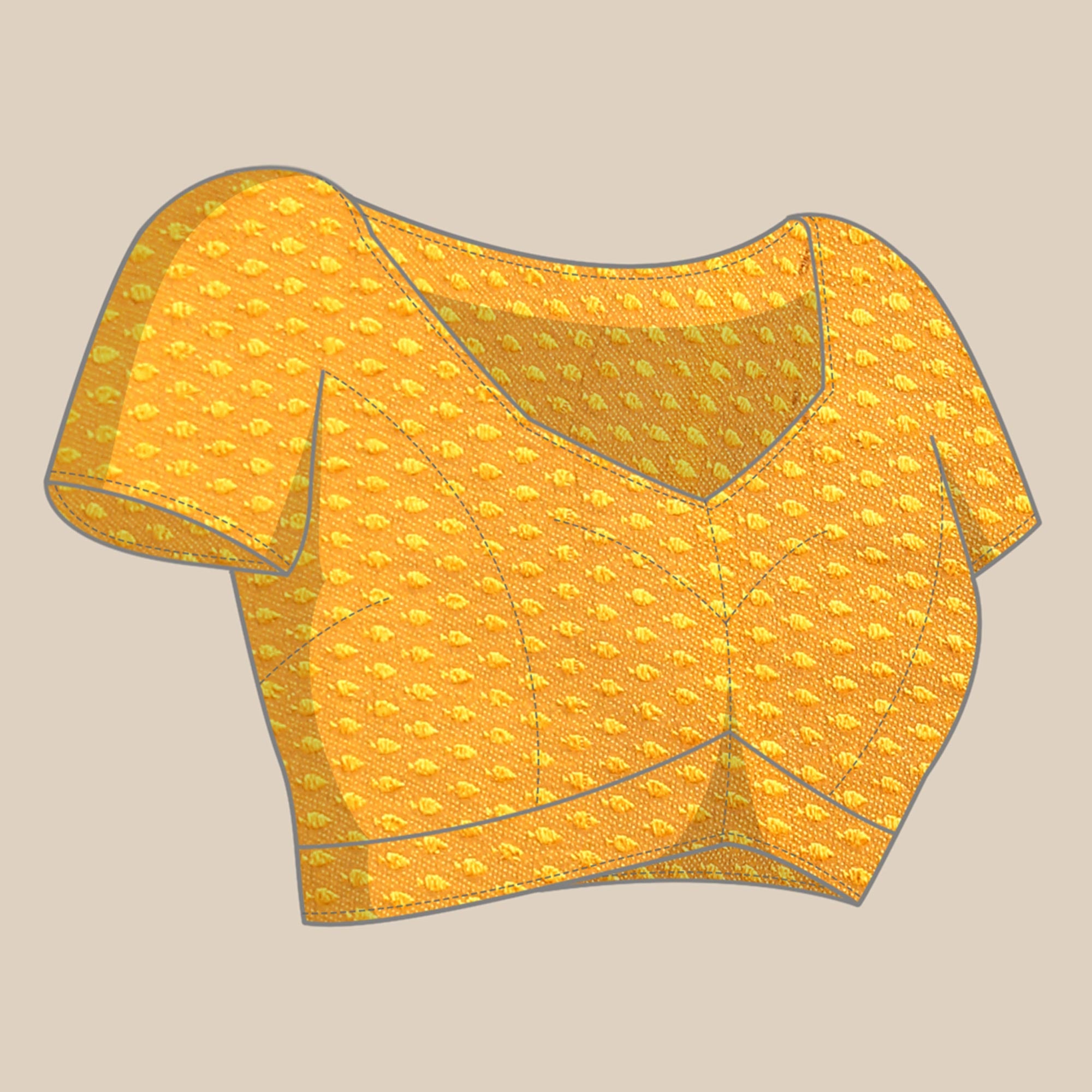 Yellow Floral Embroidered Zomato Silk Saree