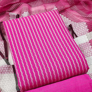 Rani Pink Woven Cotton Blend Dress Material