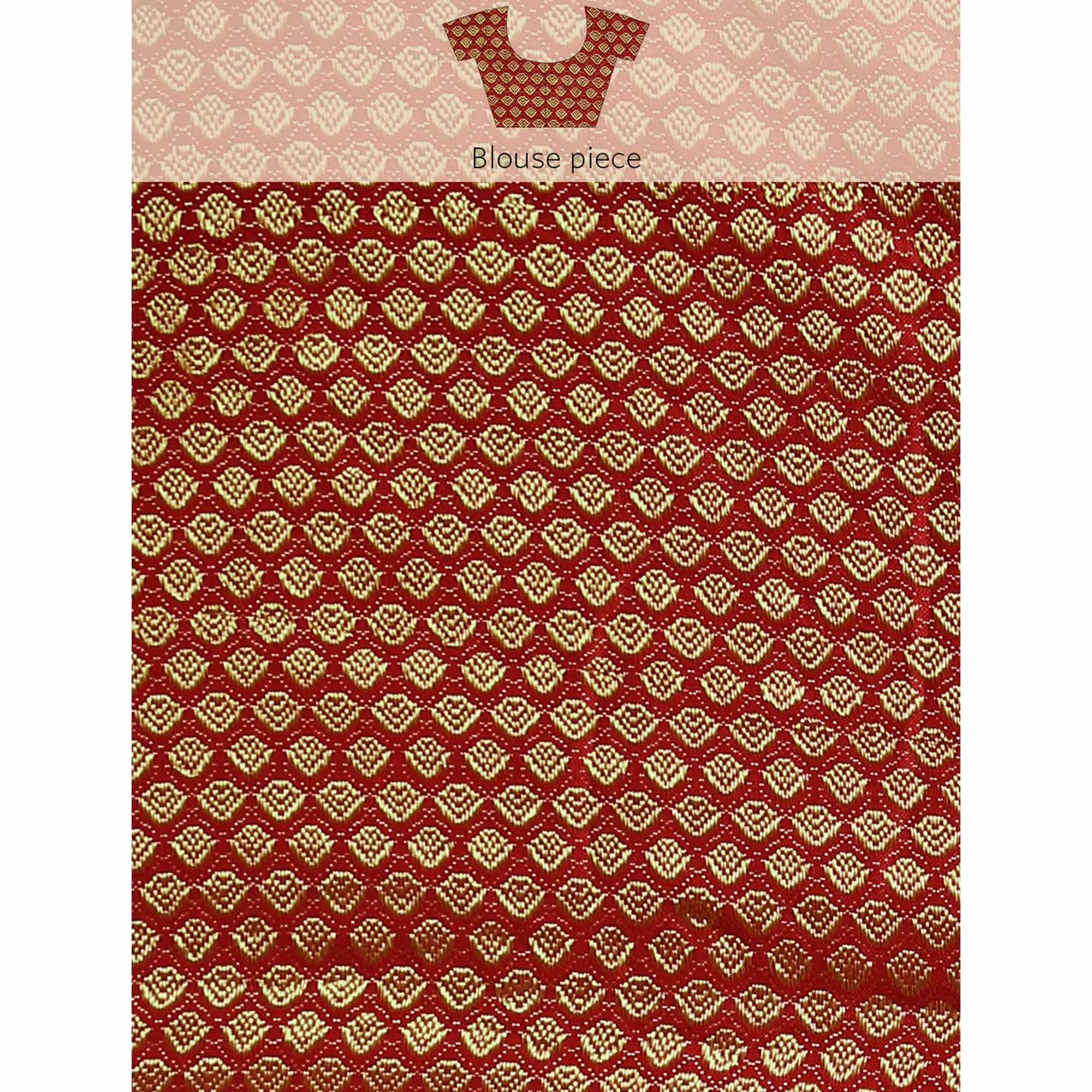 Maroon Foil Printed With Swarovski Vichitra Silk Saree
