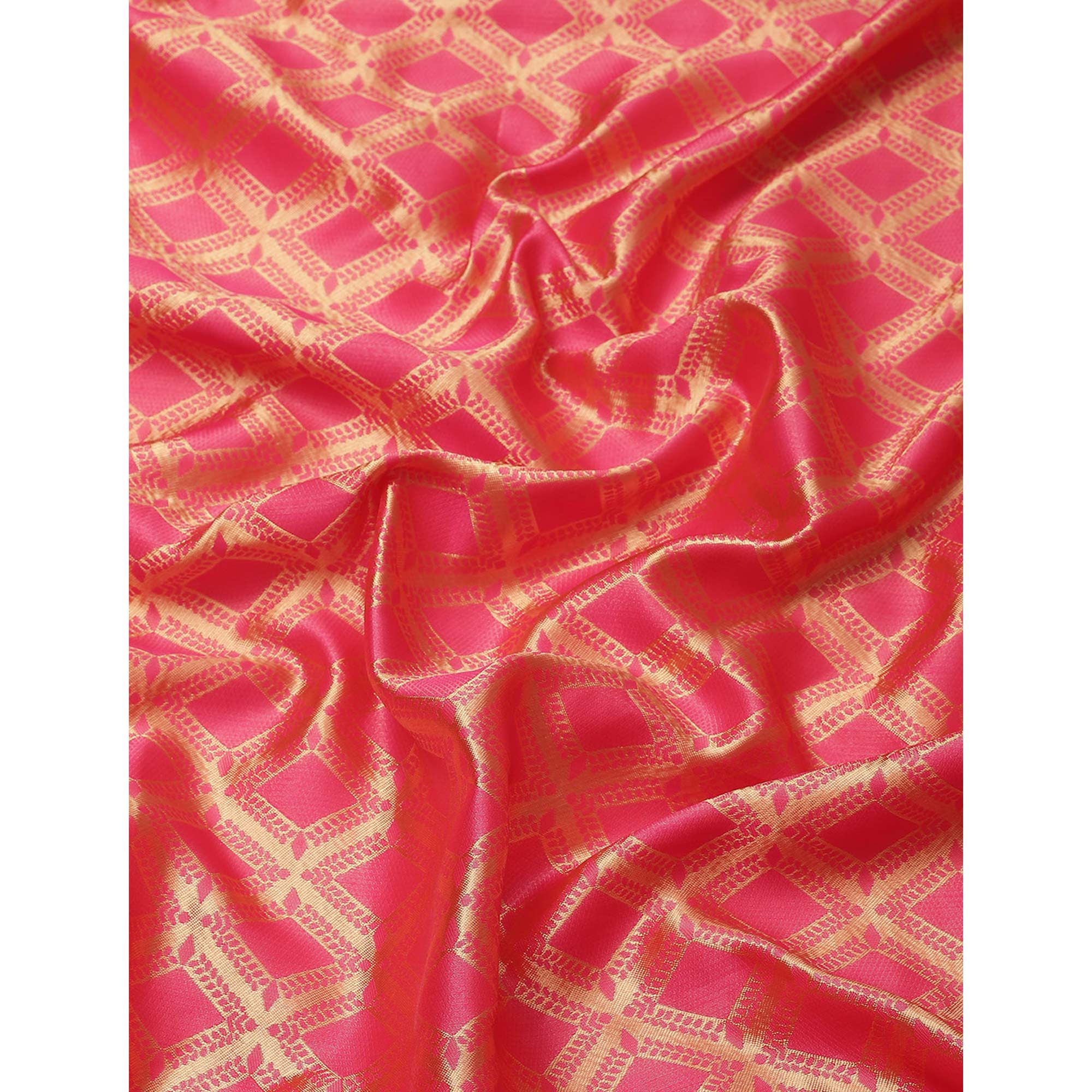 Pink Woven Banarasi Silk Saree