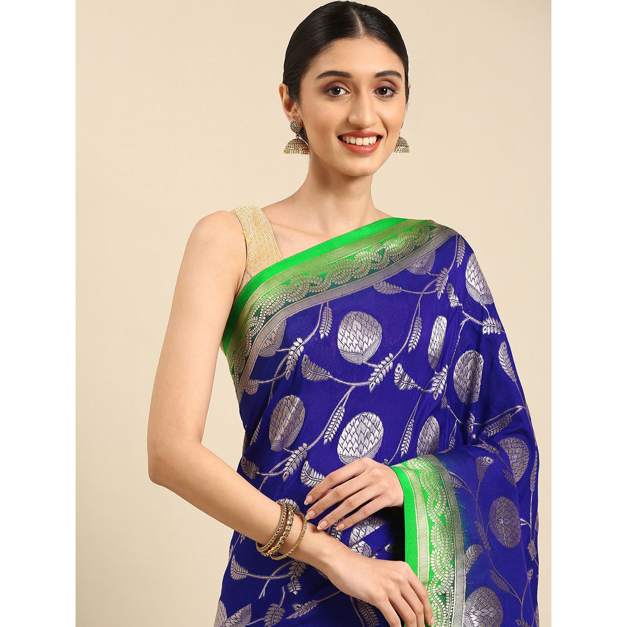 Blue Woven Kanjivaram Silk Saree