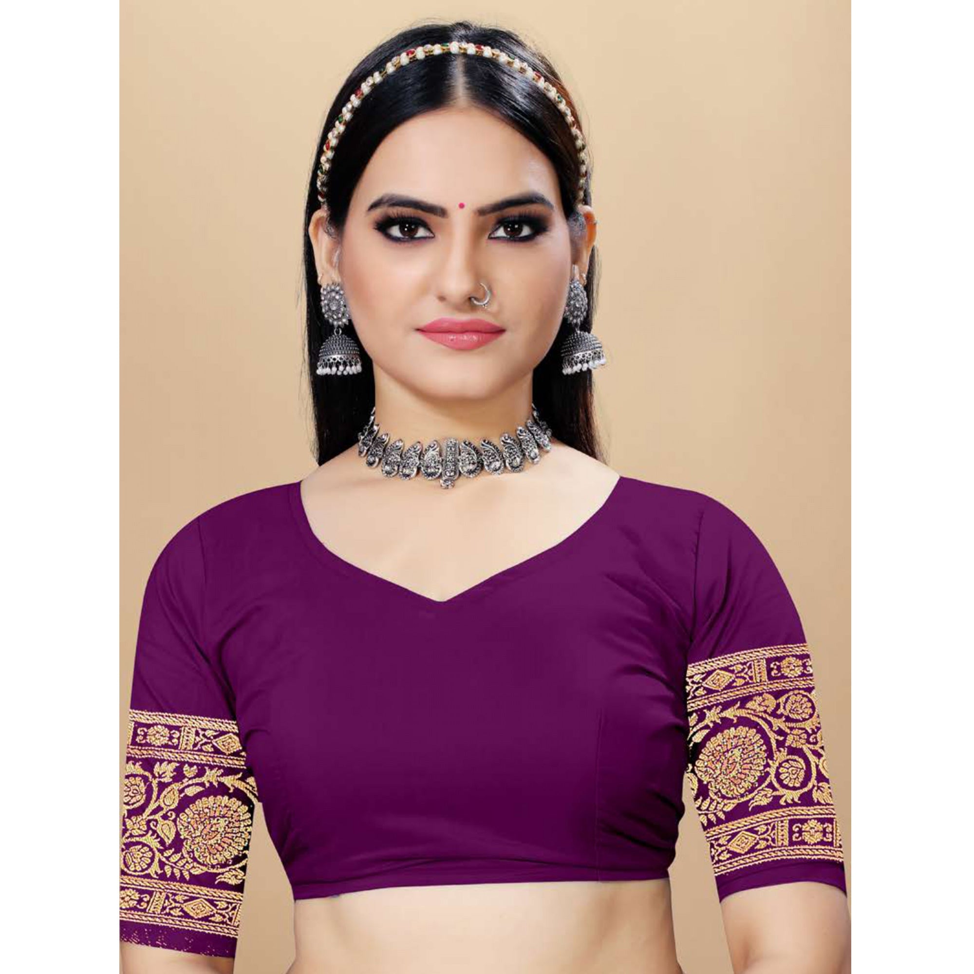 Purple Woven Art Silk Saree With Tassels