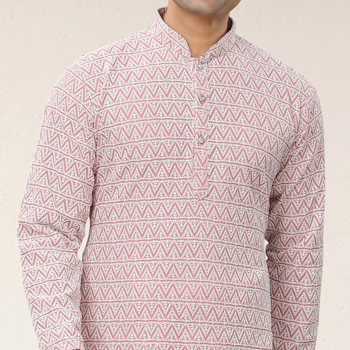Pink Lucknowi Embroidered Georgette Kurta Pyjama Set
