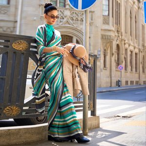 Multicolor Printed Crepe Saree