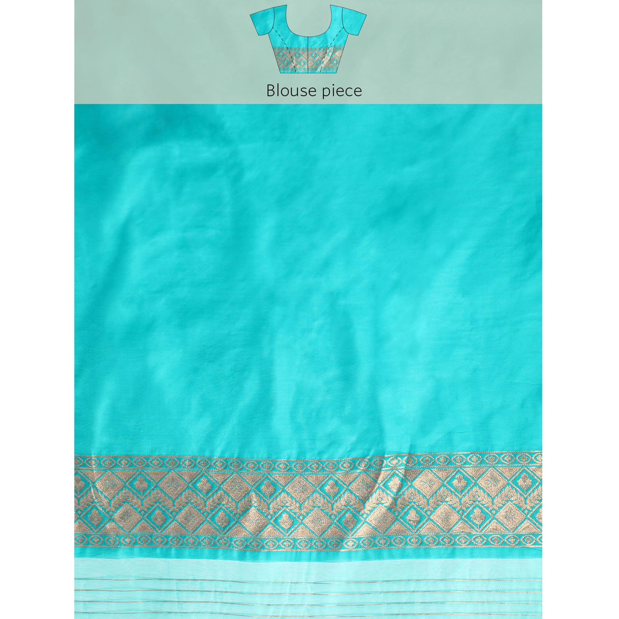 Turquoise Floral Woven Organza Silk Saree With Tassels