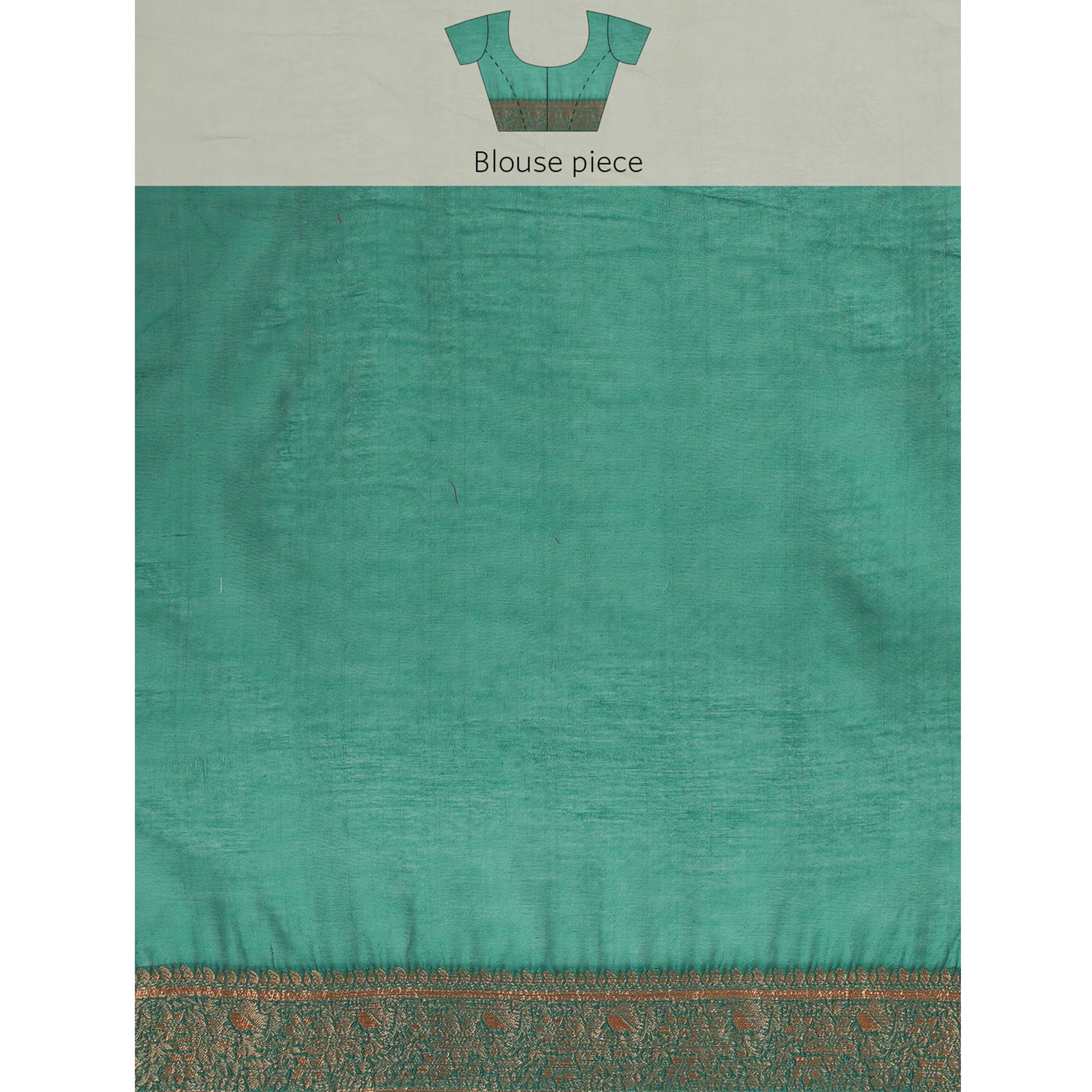 Turquoise Green Woven Organza Saree