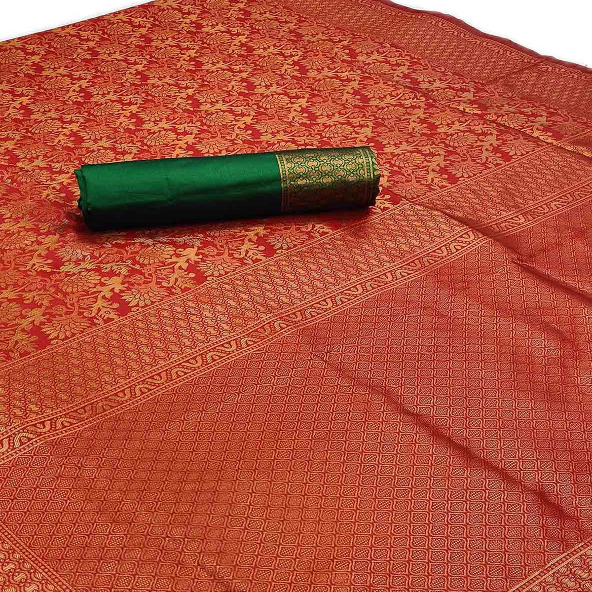 Maroon Woven Banarasi Silk Saree