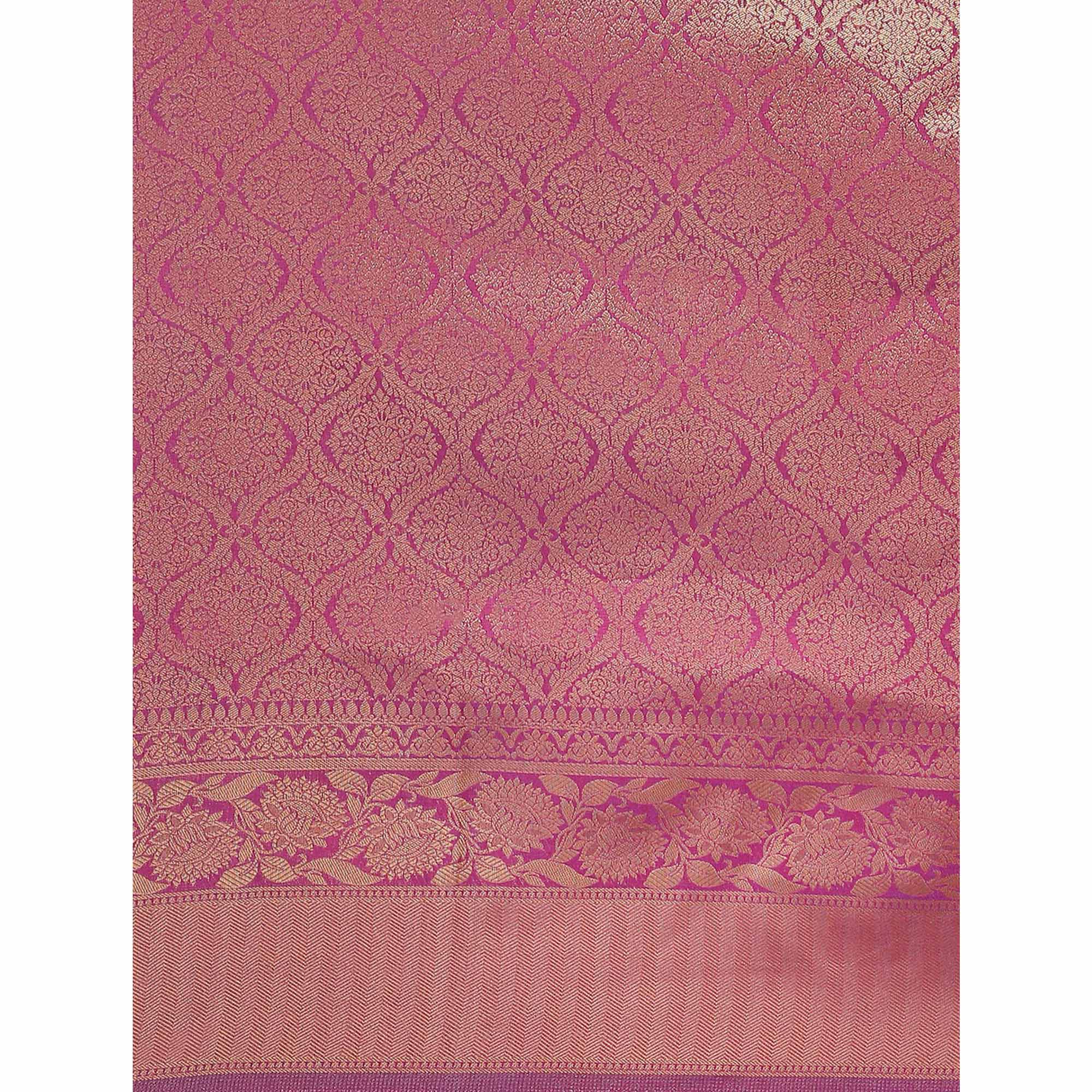 Wine Woven Kanjivaram Silk Saree