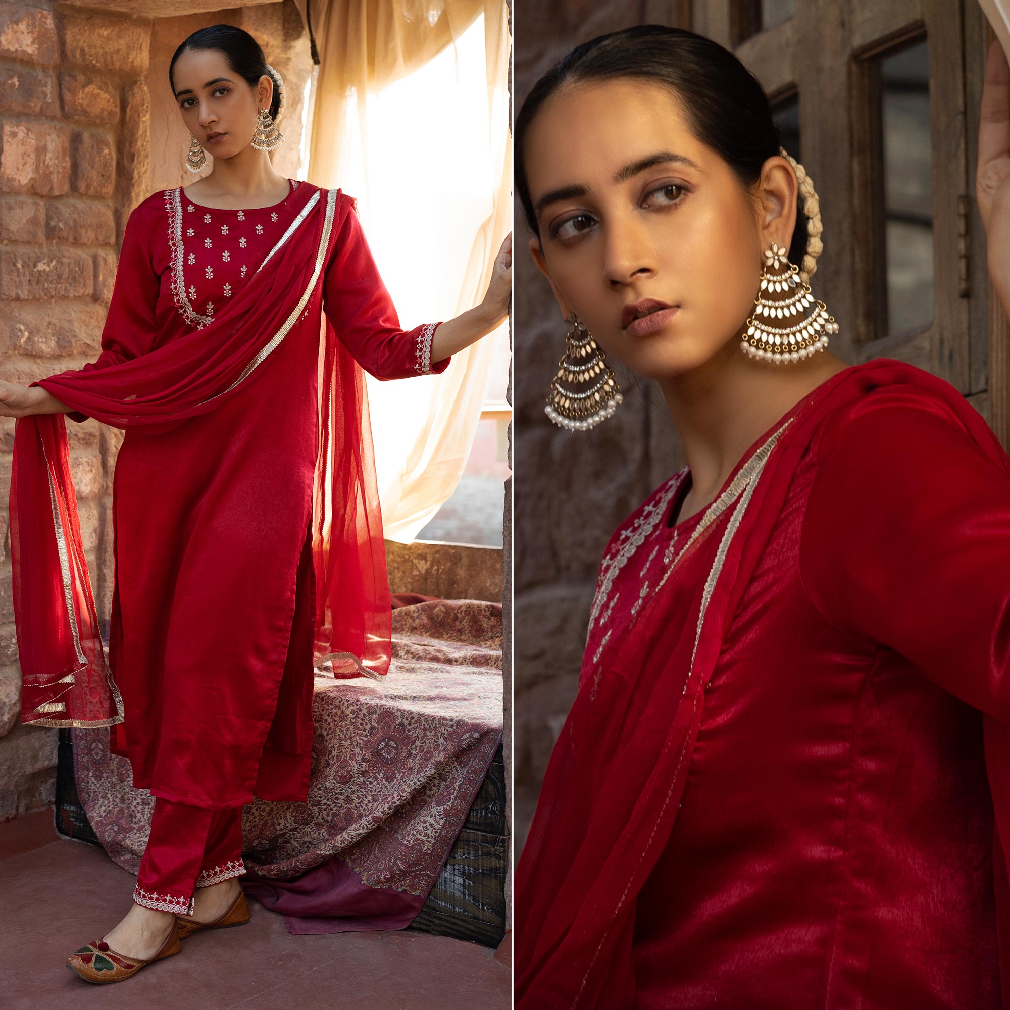 Pink Embroidered Velvet Salwar Suit