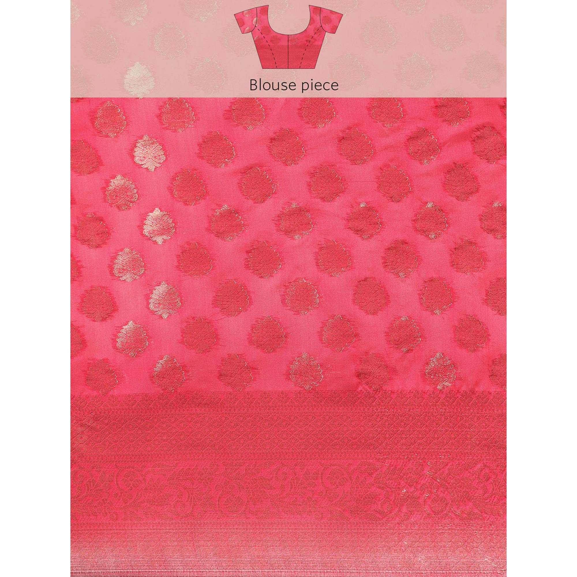 Rani Pink Woven Organza Silk Saree With Tassels