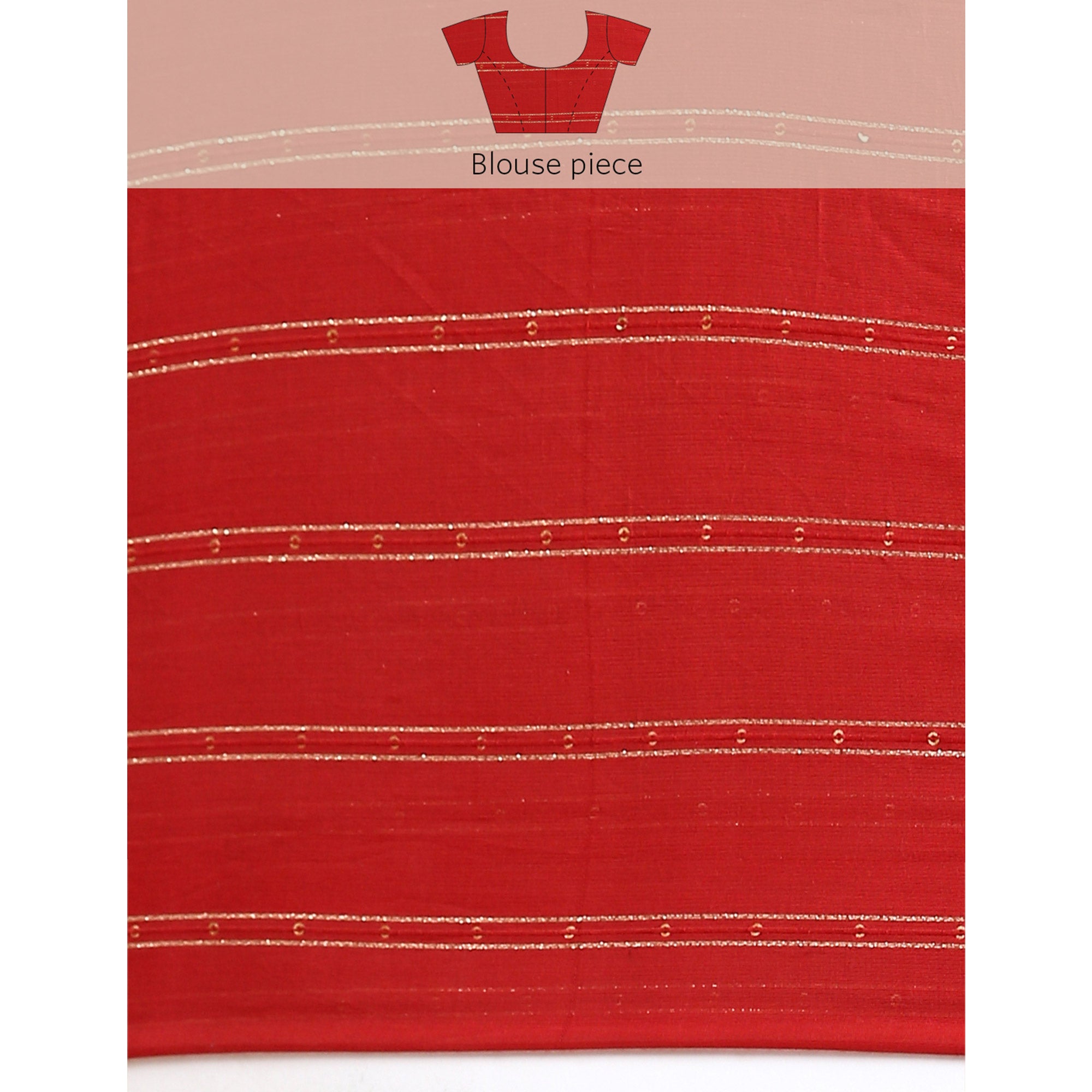 Red Foil Printed With Embroidered Border Chiffon Saree