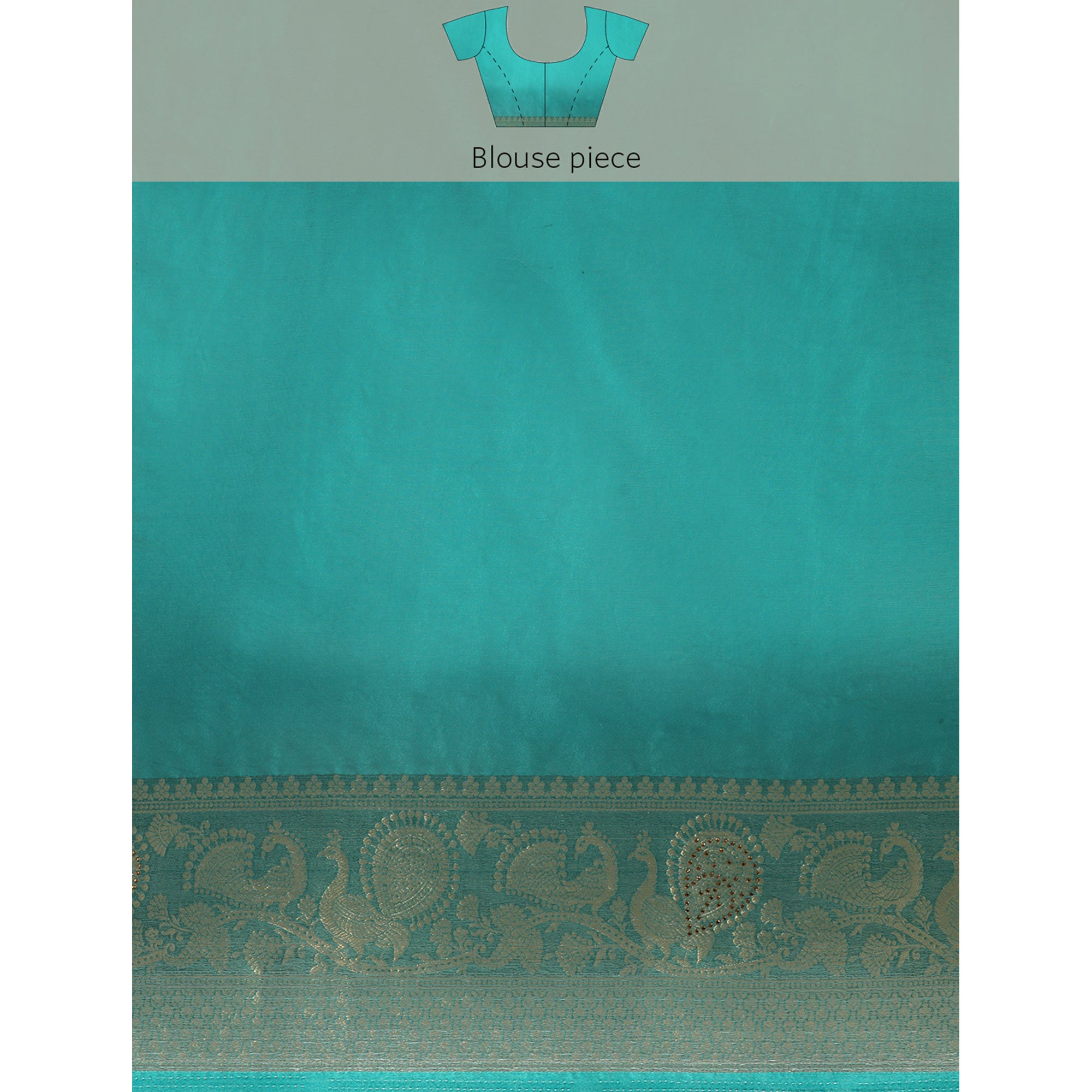 Blue Floral Embroidered Organza Saree