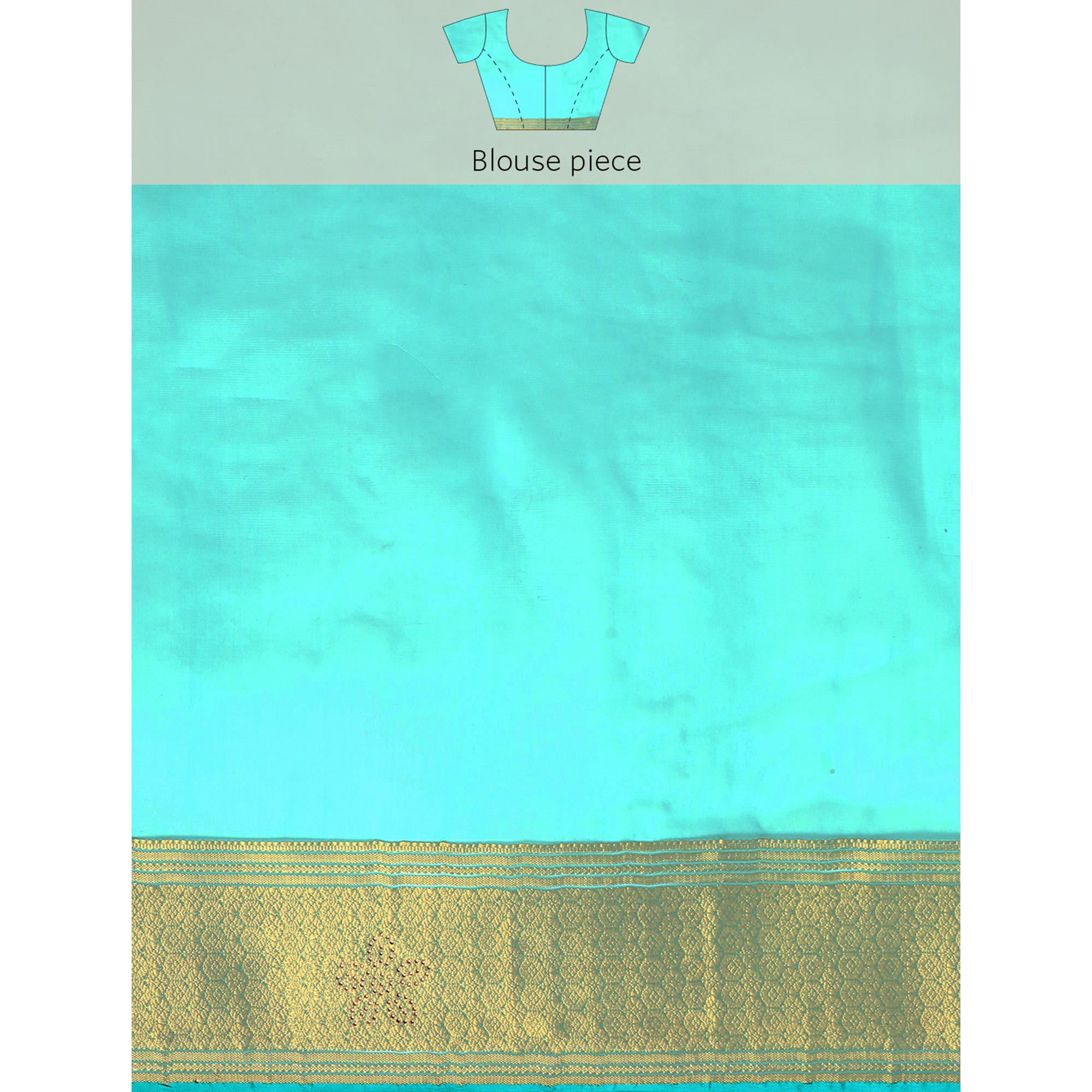 Turquoise Floral Embroidered Organza Saree