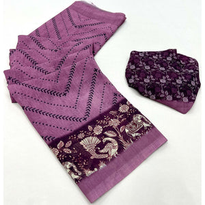 Wine Digital Printed Georgette Saree