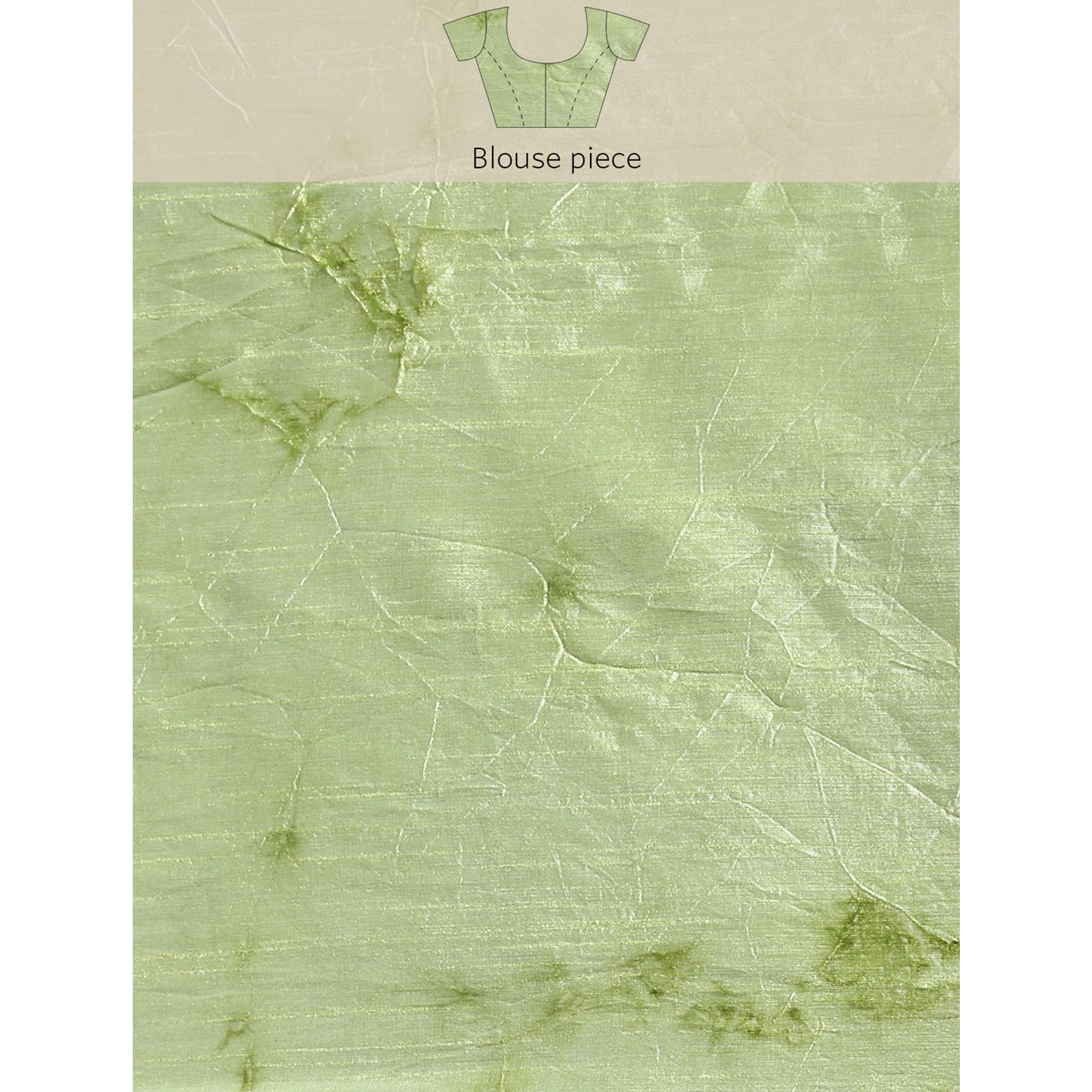 Green Foil Printed With Swarovski Shimmer Chiffon Saree