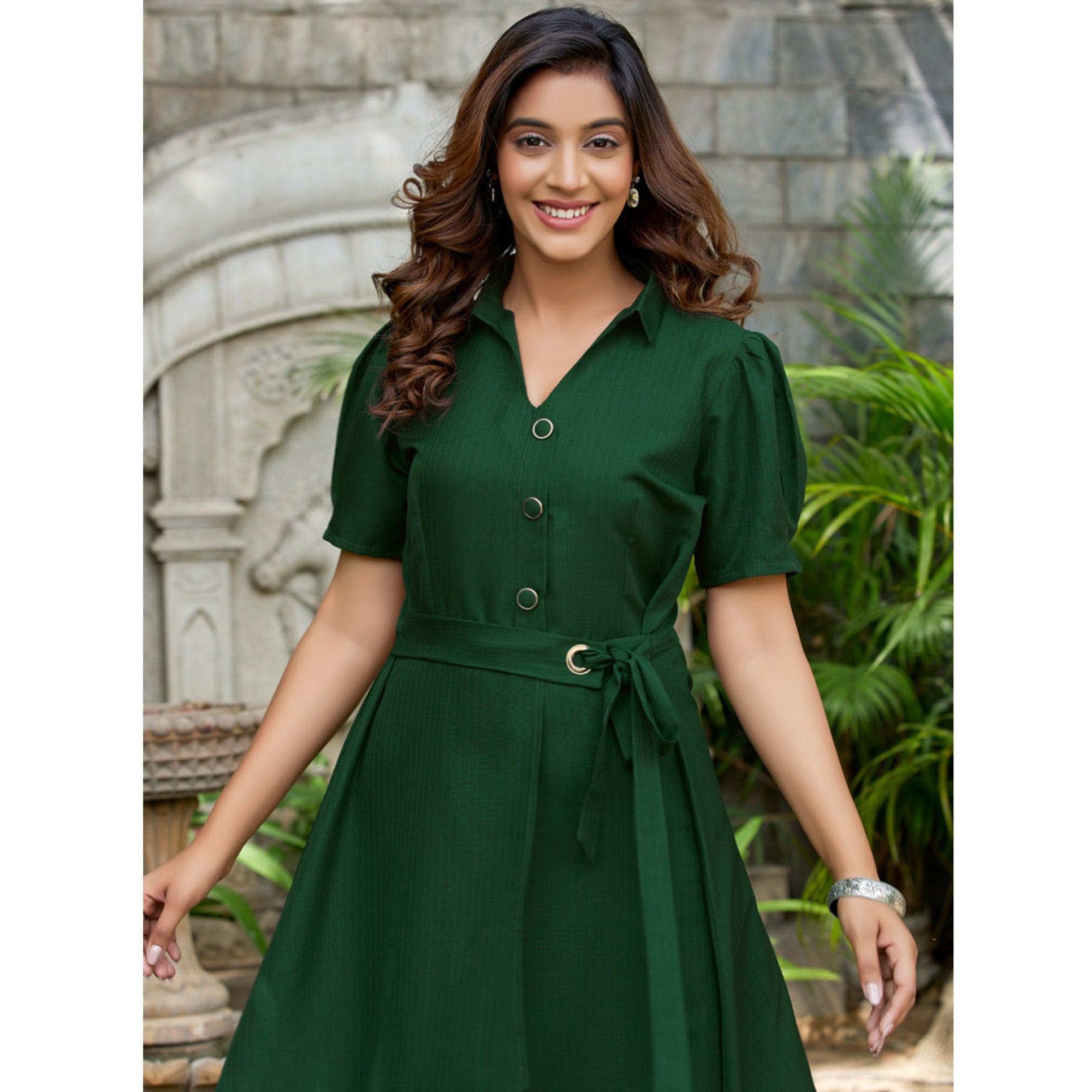 Green on sale frock designs