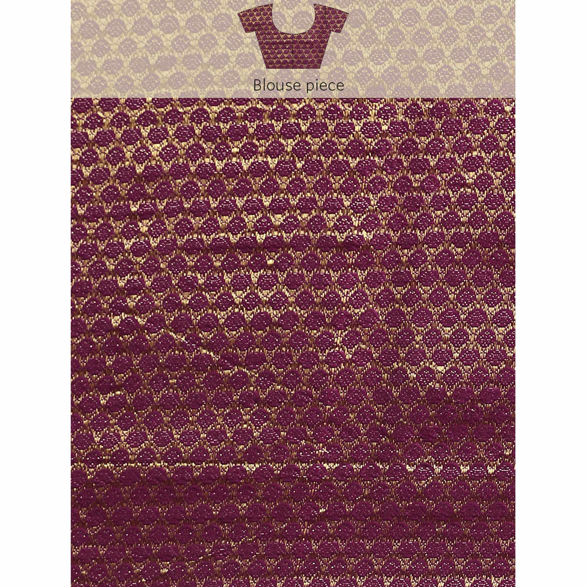 Purple Foil Printed With Fancy Border Chiffon Saree