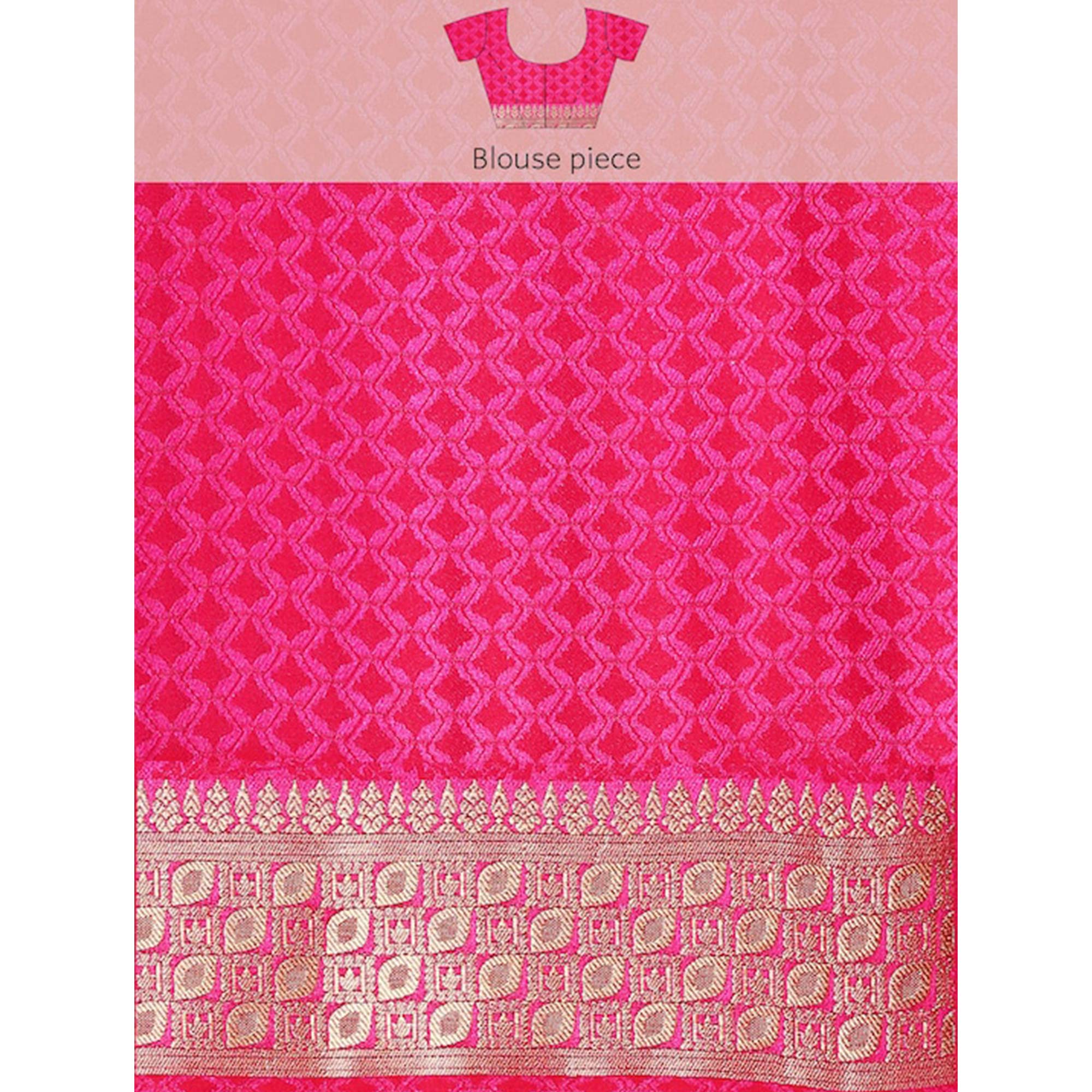 Pink Woven Kanjivaram Silk Saree WithTassels