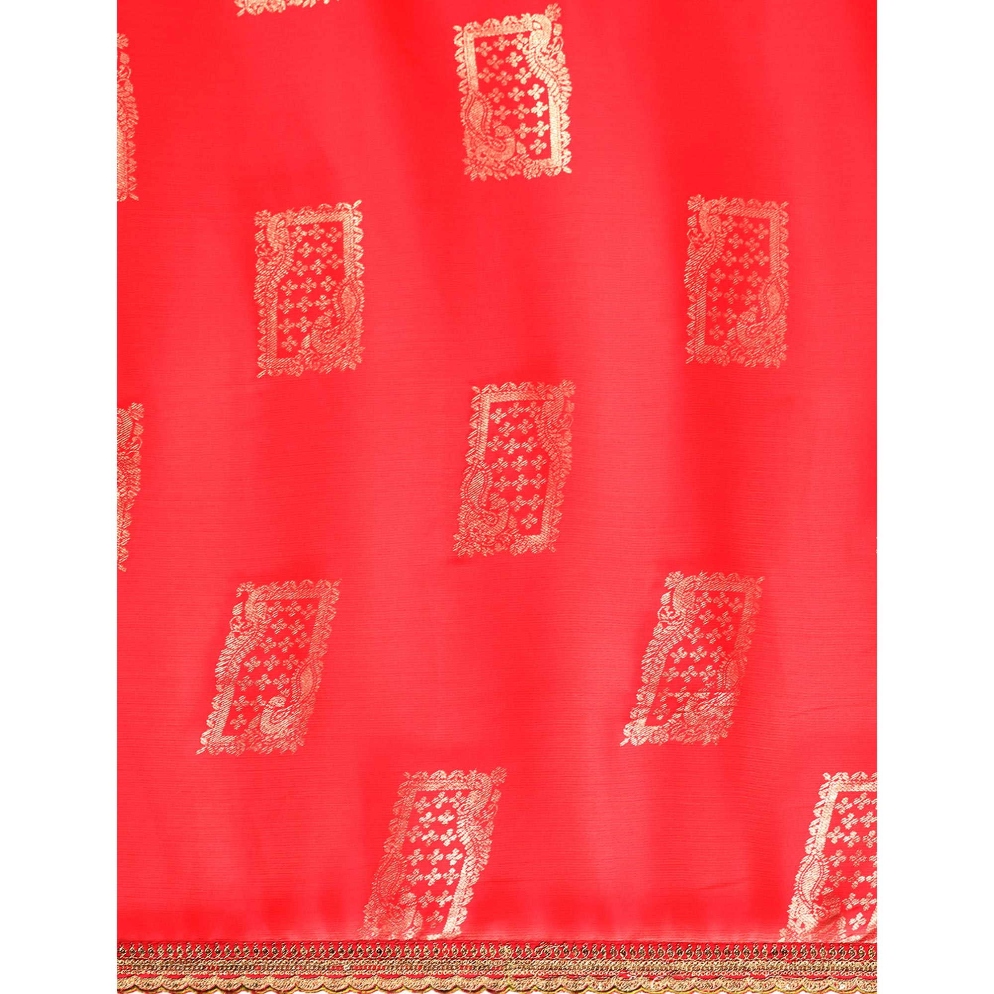 Pink Foil Printed With Embroidered Border Chiffon Saree