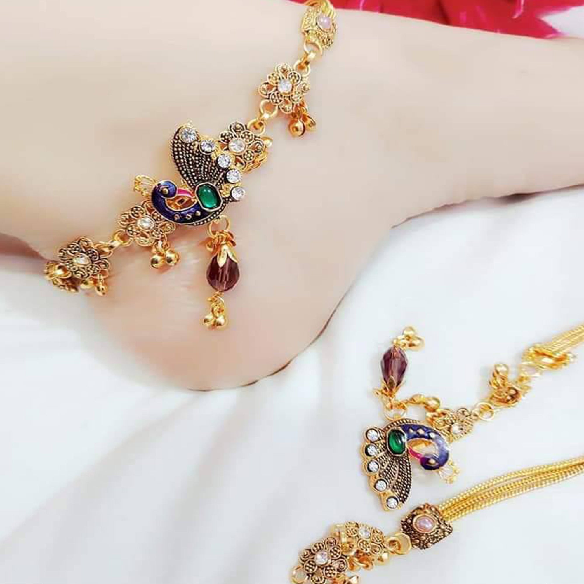 Oxodized Multi Strand Anklets for women