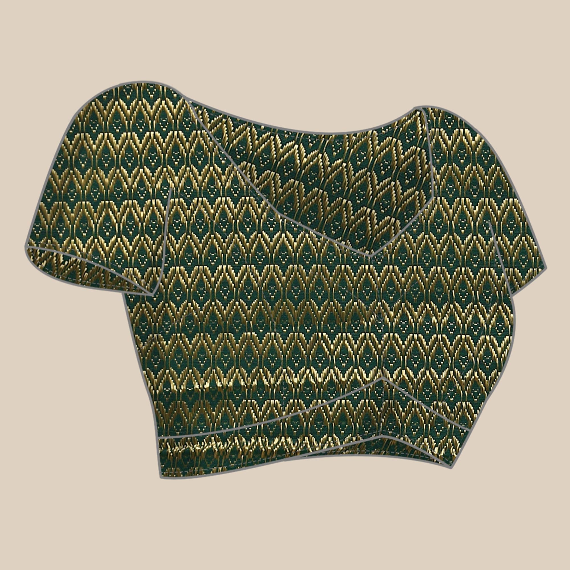 Green Floral Foil Printed Shimmer Saree