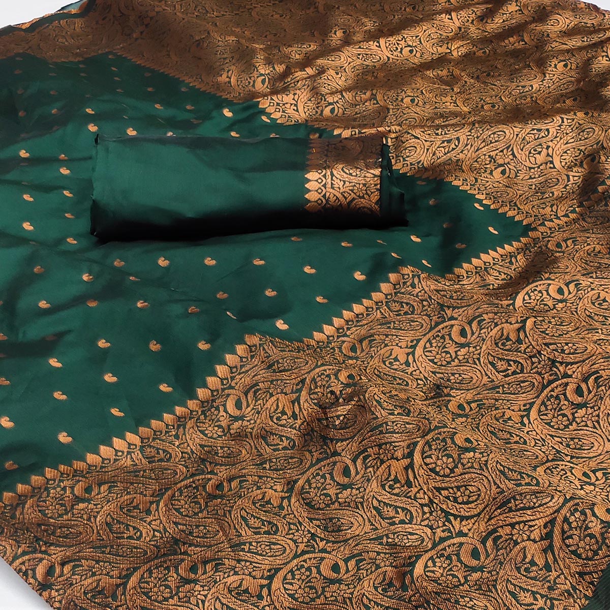 Green Woven Banarasi Silk Saree