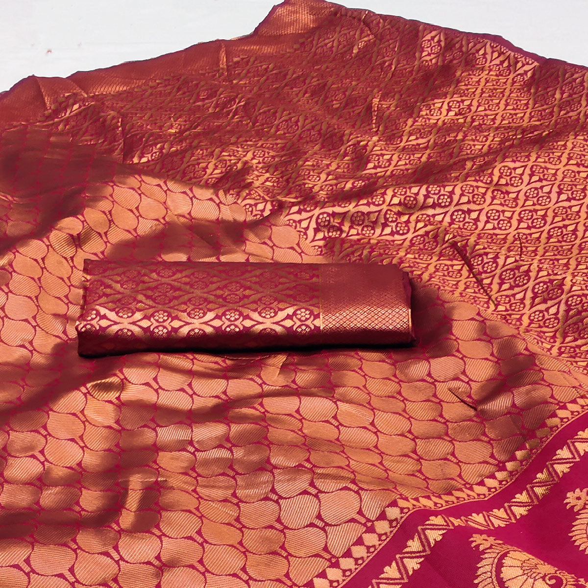 Red Woven Banarasi Silk Saree