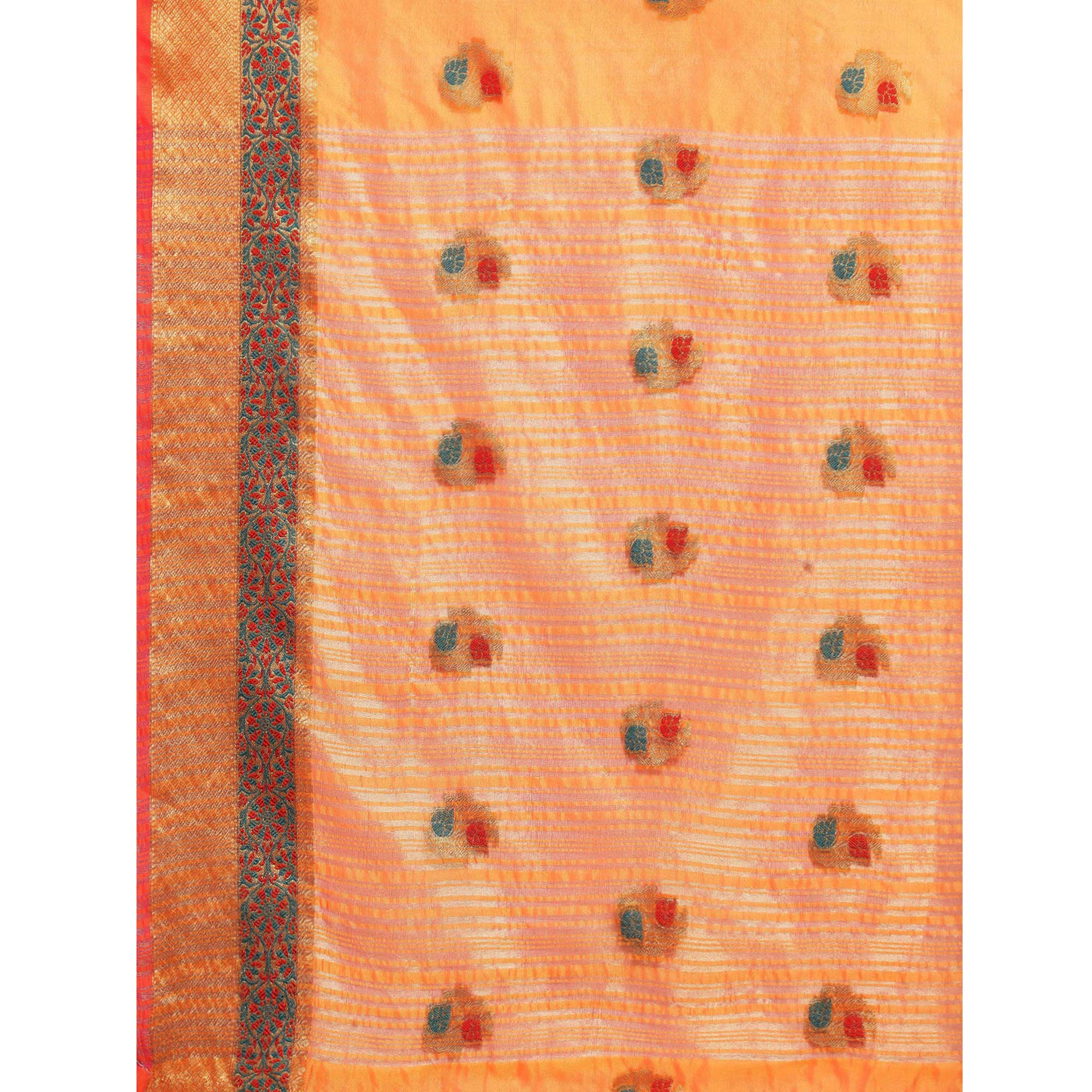Golden Woven Organza Saree