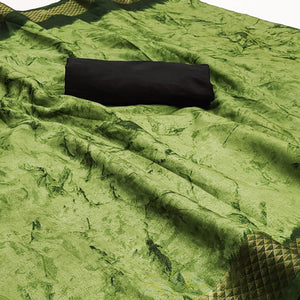 Green Printed Art Silk Saree