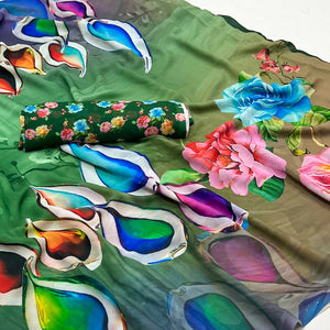 Multicolor Digital Printed Georgette Saree