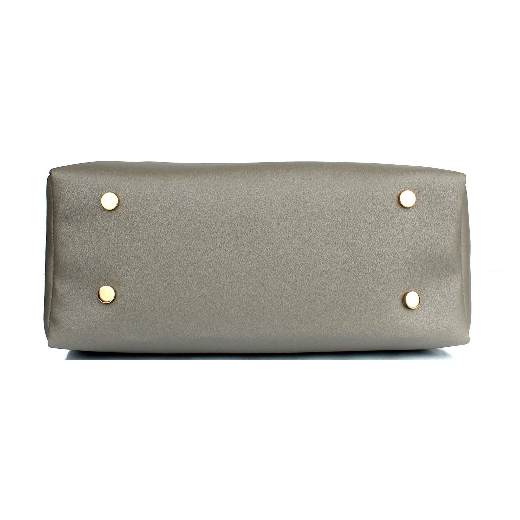 TMN - Women Grey Vegan Leather Handbag (Pack of 3)