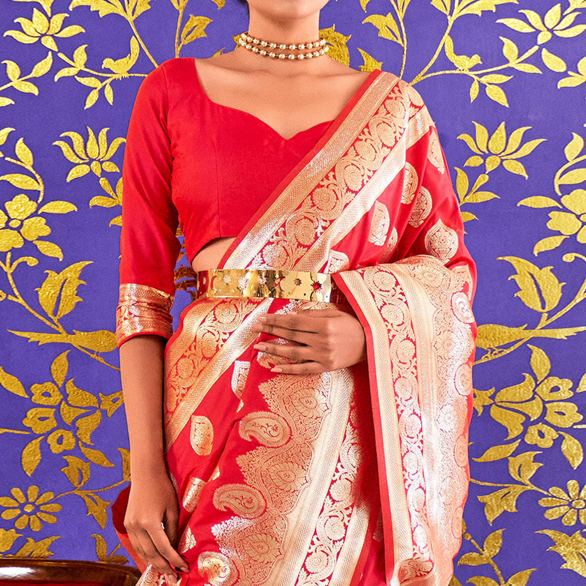 Pink Woven Pure Silk Saree