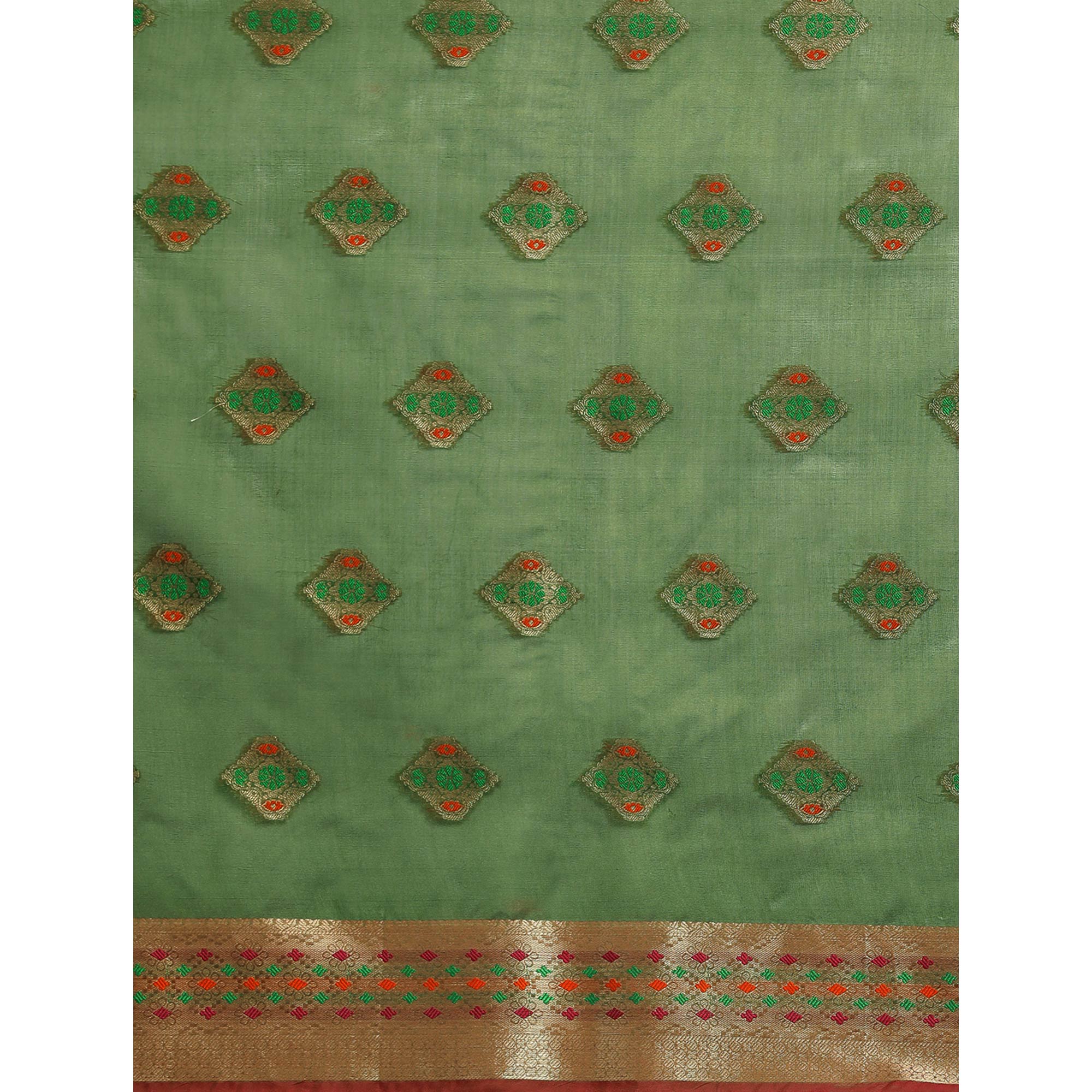 Mehendi Woven Organza Saree