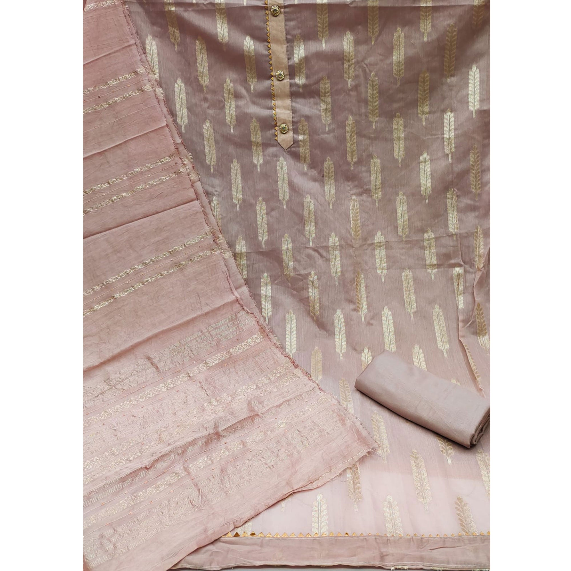 Dusty Pink Woven Modal Dress Material