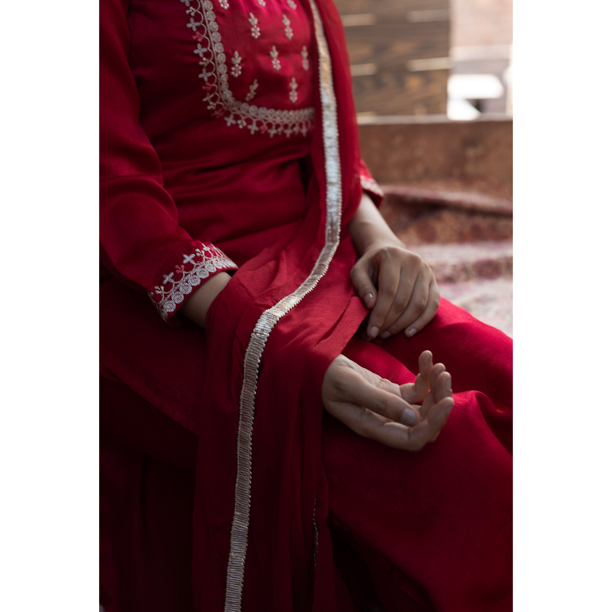 Pink Embroidered Velvet Salwar Suit